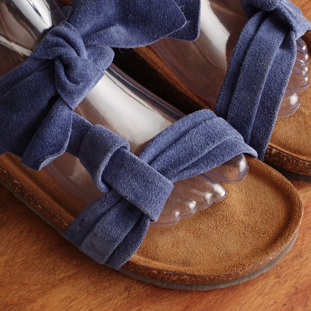 Sundance Sandals Womens SZ EU 41 US 10-10.5 Blue Tigerlily Suede Bow Boho Shoes - Picture 4 of 13